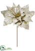 Silk Plants Direct Metallic Jumbo Poinsettia Spray - Champagne - Pack of 12
