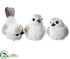 Silk Plants Direct Glittered Bird With Clip - White Champagne - Pack of 6