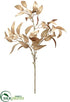 Silk Plants Direct Velvet Ruscus Leaf Spray - Gold Champagne - Pack of 12
