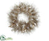 Silk Plants Direct Long Needle Pine, Pine Cone, Leaf Wreath Godl Champne - Gold Champagne - Pack of 4
