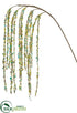 Silk Plants Direct Sequin, Bead Hanging Spray - Aqua Champagne - Pack of 12