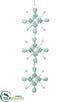 Silk Plants Direct Bead Snowflake Drop Ornament - Jade Mint - Pack of 12