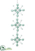 Silk Plants Direct Bead Snowflake Drop Ornament - Jade Mint - Pack of 12