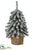 Snowed Mini Pine Tree 125 in Burlap - Snow - Pack of 24
