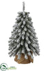 Silk Plants Direct Snowed Mini Pine Tree in Burlap - Snow - Pack of 12