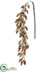 Silk Plants Direct Snowed Plastic Pine Cone Hanging Spray - Brown Snow - Pack of 12