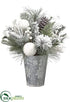 Silk Plants Direct Snowed Ball, Pine Cone,  Berry, Pine - Green Snow - Pack of 3