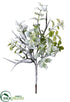 Silk Plants Direct Snowed Mini Leaf, Sedum Pick - Green Snow - Pack of 12