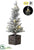 USB Snowed Pine Tree With Light - Green Snow - Pack of 4