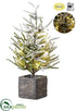 Silk Plants Direct USB Snowed Pine Tree With Light - Green Snow - Pack of 2