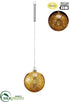 Silk Plants Direct Battery Operated Glass Ball Ornament With Light - Gold - Pack of 3