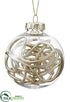 Silk Plants Direct Plastic Ball Ornament - Gold - Pack of 12