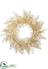 Silk Plants Direct Glittered Plastic Fern, Twig Wreath - Gold - Pack of 2