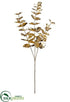 Silk Plants Direct Metallic Eucalyptus Leaf Spray - Gold - Pack of 24