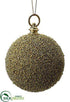 Silk Plants Direct Beaded Ball Ornament - Gold - Pack of 8