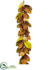 Silk Plants Direct Glittered Metallic, Velvet Magnolia Leaf, Ball Garland - Gold - Pack of 4