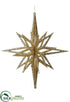 Silk Plants Direct Knock-Down Glitter Plastic Star Ornament - Gold - Pack of 24