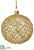 Rhinestone Glass Ball Ornament - Gold - Pack of 4