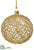 Rhinestone Glass Ball Ornament - Gold - Pack of 4