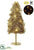 Glittered Plastic Twig Tree With Light And USB Cable - Gold - Pack of 2