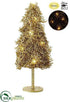 Silk Plants Direct Glittered Plastic Twig Tree With Light And USB Cable - Gold - Pack of 2