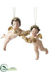 Silk Plants Direct Angel Ornament - Natural Gold - Pack of 2