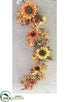 Silk Plants Direct Sunflower, Berry, Fern, Maple Garland - Yellow Gold - Pack of 2