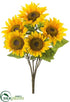 Silk Plants Direct Sunflower Bush - Yellow Gold - Pack of 6