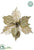 Metallic, Velvet Poinsettia With Clip - Tiffany Gold - Pack of 24