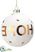 Silk Plants Direct Hope Glass Ball Ornament Beige - White Gold - Pack of 6