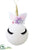 Glittered Unicorn Ball Ornament - White Gold - Pack of 6