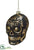 Silk Plants Direct Glass Skull Ornament - Black Gold - Pack of 12