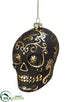 Silk Plants Direct Glass Skull Ornament - Black Gold - Pack of 12