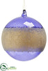 Silk Plants Direct Beaded Glass Ball Ornament - Blue Gold - Pack of 12
