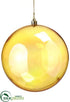 Silk Plants Direct Plastic Ball Ornament - Amber Gold - Pack of 24