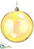 Silk Plants Direct Plastic Ball Ornament - Amber Gold - Pack of 12