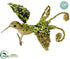 Silk Plants Direct Glittered Sequin Humming Bird - Lime Gold - Pack of 12