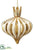 Glass Onion Ornament With Crown - Cream Gold - Pack of 6