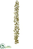 Silk Plants Direct Metallic Eucalyptus Leaf Garland - Green Gold - Pack of 4