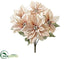 Silk Plants Direct Metallic Poinsettia Bush - Gold Rose - Pack of 6