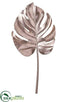 Silk Plants Direct Metallic Monstera Leaf Spray - Gold Rose - Pack of 12