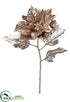 Silk Plants Direct Metallic Poinsettia Spray - Gold Rose - Pack of 12