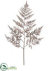 Silk Plants Direct Metallic Leather Fern Spray - Gold Rose - Pack of 12
