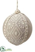 Silk Plants Direct Lace Ball Ornament - Beige Pearl - Pack of 3