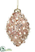 Silk Plants Direct Beaded, Pearl Finial Ornament - Pink Pearl - Pack of 12