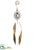Rhinestone, Pearl Drop Ornament - Gold Pearl - Pack of 6