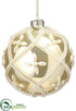 Silk Plants Direct Pearl Glass Ball Ornament - Gold Pearl - Pack of 6