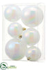 Silk Plants Direct Plastic Ball Ornament Assortment - Iridescent Pearl - Pack of 12
