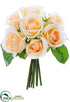 Silk Plants Direct Rose Bouquet - Apricot - Pack of 12