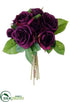 Silk Plants Direct Rose Bouquet - Eggplant - Pack of 6